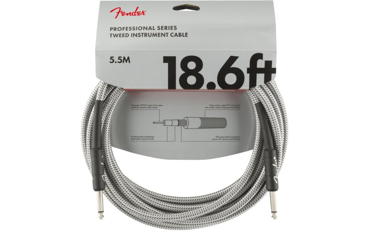FENDER CABLE PROFESSIONAL SERIES 18.6' WHITE TWEED