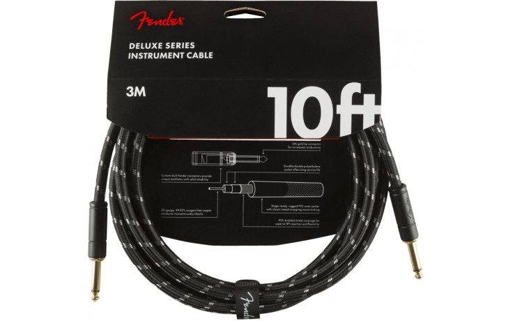 FENDER CABLE DELUXE SERIES 10' BLACK TWEED