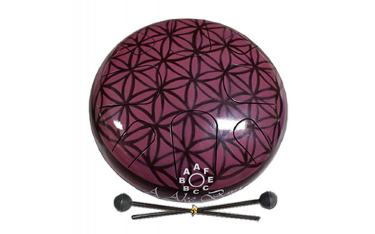 PALM PERCUSSION METAL TONGUE DRUM 8 LEAFS MAROON