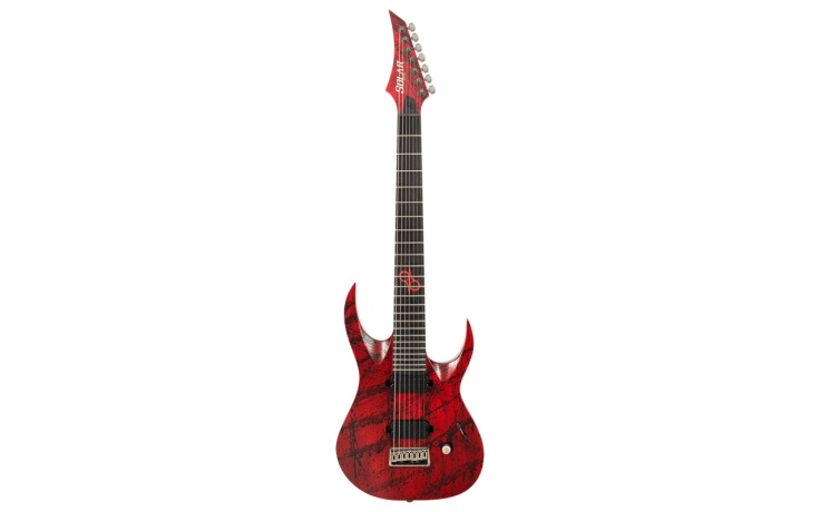 SOLAR GUITARS A2.7CANIBALISMO+ BLOOD RED OPEN PORE W/BLOOD SPLATTER