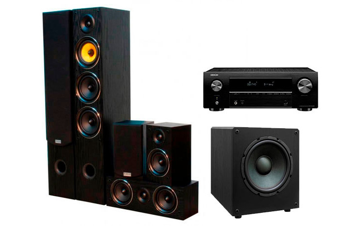 Denon AVR-X550BT + set 5.1 Taga Harmony TAV–506 v.2 Black