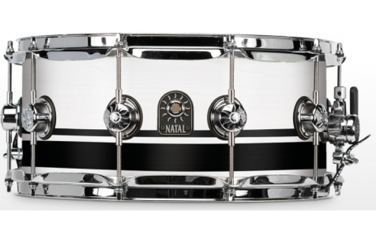NATAL DRUMS CAFE RACER SNARE 14x6.5 PIANO WHITE BLACK SPARKLE DOUBLE SPLIT