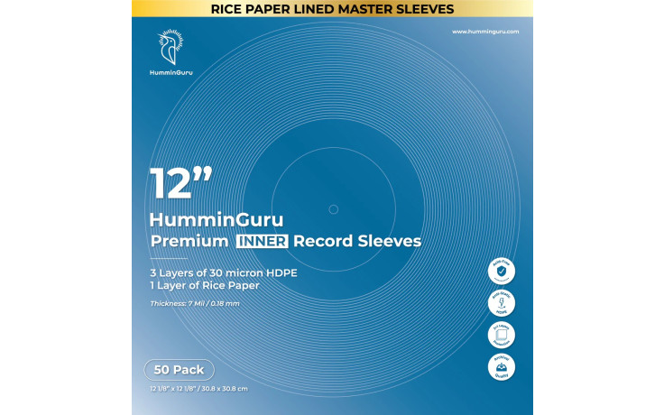 HumminGuru 12" Premium Inner Record Sleeves (50 Pack)