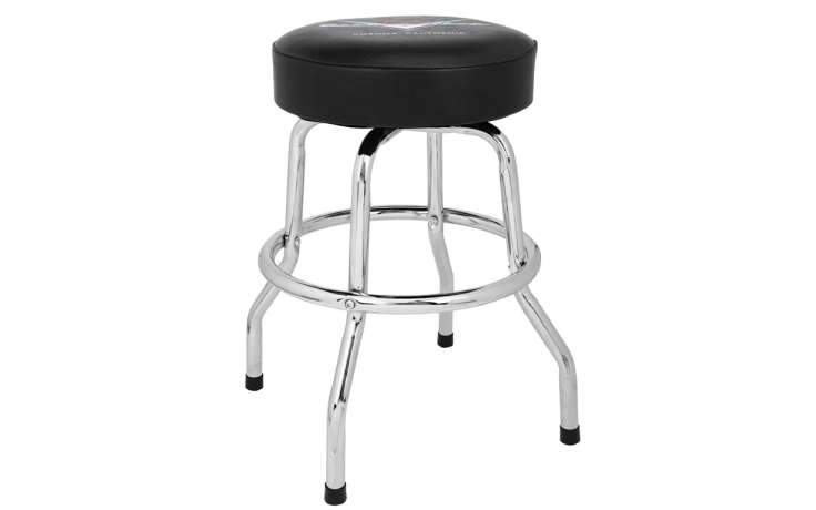 FENDER 24" CUSTOM SHOP CHEVRON LOGO BARSTOOL, BLACK/CHROME