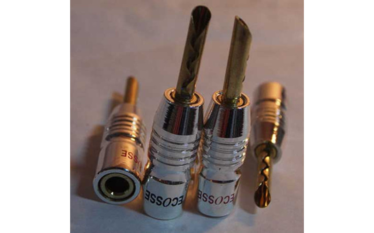 Ecosse Bananas 4mm Beryllium gold plat Set - 4
