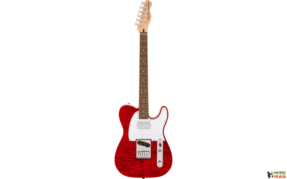 SQUIER AFFINITY SERIES TELECASTER FLAME MAPLE TOP CRIMSON RED TRANSPARENT