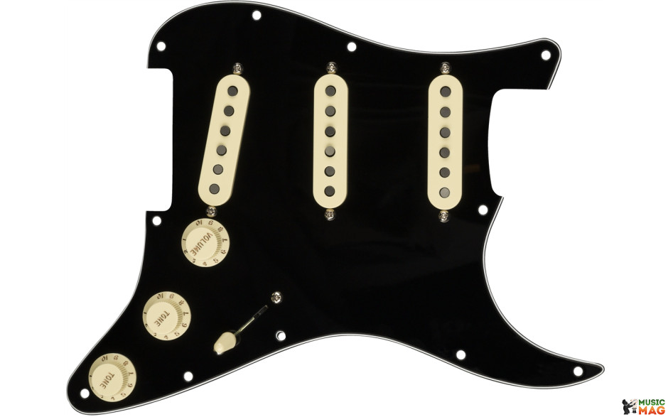 FENDER PRE-WIRED STRAT PICKGUARD CUSTOM SHOP FAT 50'S SSS BLACK