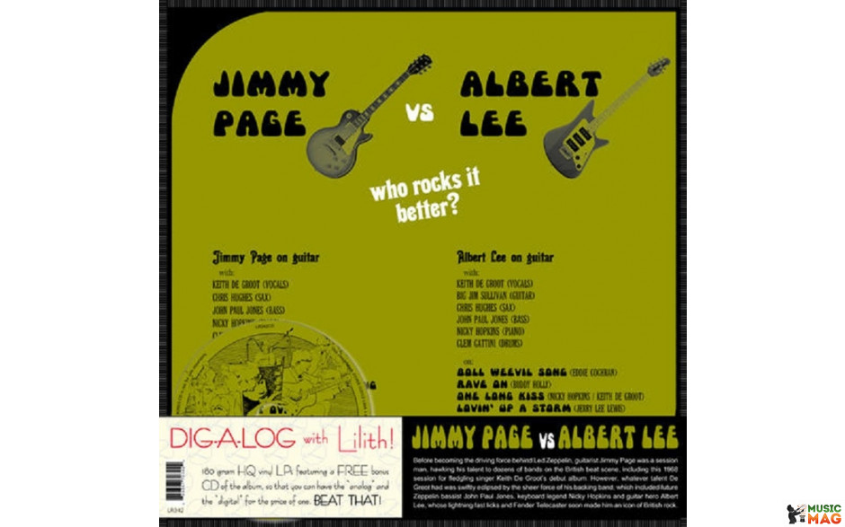JIMMY PAGE - JIMMY PAGE VS ALBERT LEE, LP&CD 1968/2012 (LR342, 180 gm.) LILITH RECORDS/EU, MINT (0889397703424)