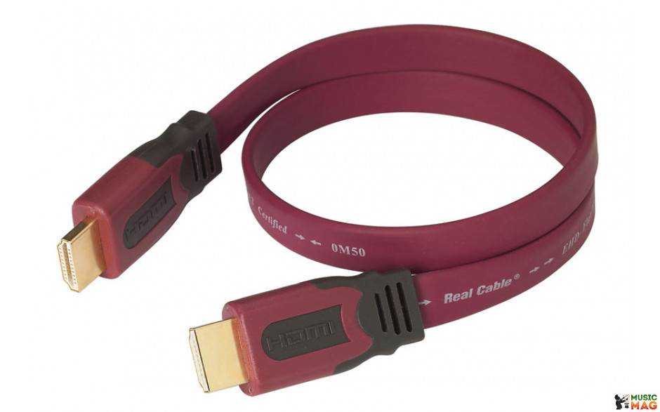 Real Cable HD-E-FLAT (HDMI-HDMI) HDMI 1.4 3D High Speed with Ethernet 1M50