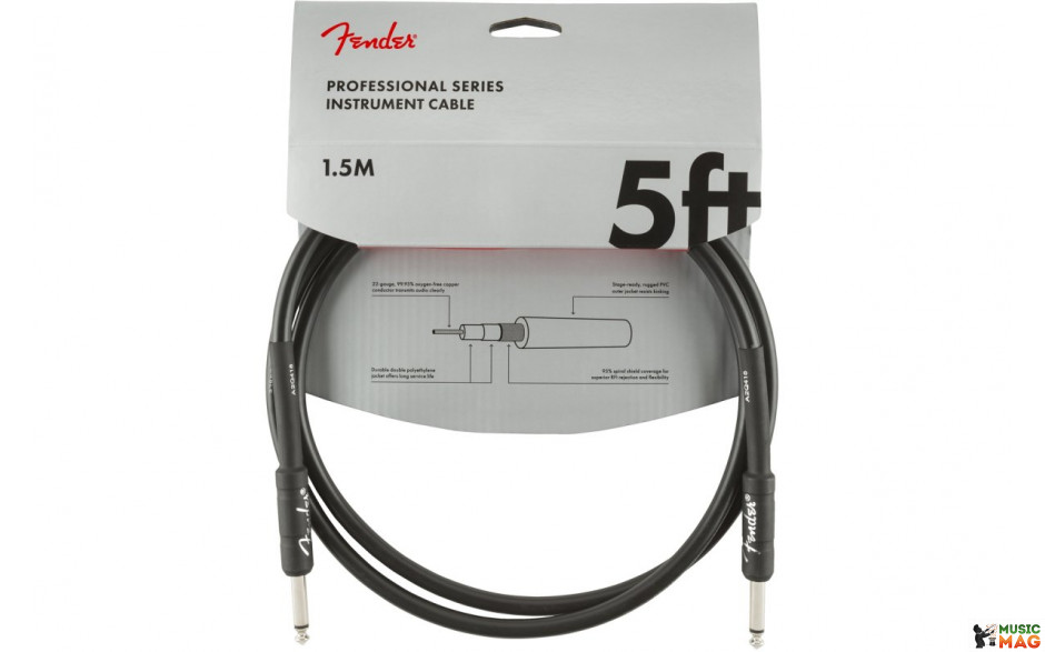 FENDER CABLE PROFESSIONAL SERIES 5' BLACK
