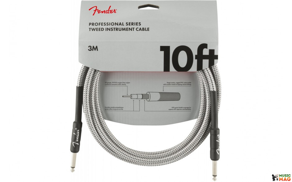 FENDER CABLE PROFESSIONAL SERIES 10' WHITE TWEED