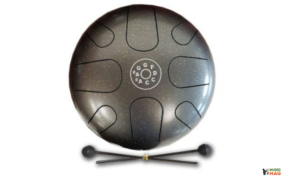 PALM PERCUSSION METAL TONGUE DRUM 8 LEAFS SPOT GREY