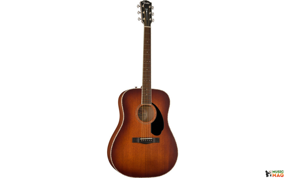 FENDER PD-220E DREADNOUGHT ALL MAHOGANY WITH CASE AGED COGNAC BURST