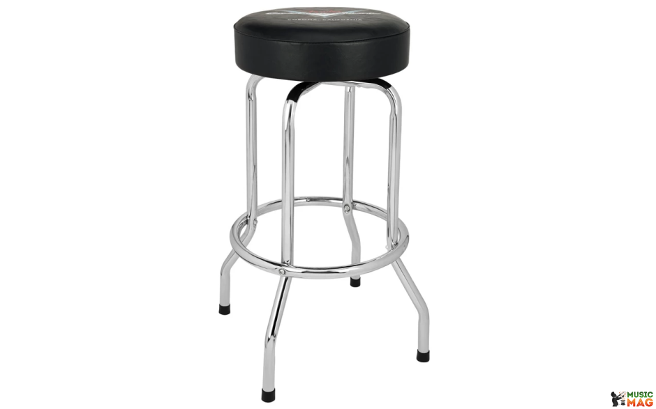 FENDER 30" CUSTOM SHOP CHEVRON LOGO BARSTOOL, BLACK/CHROME
