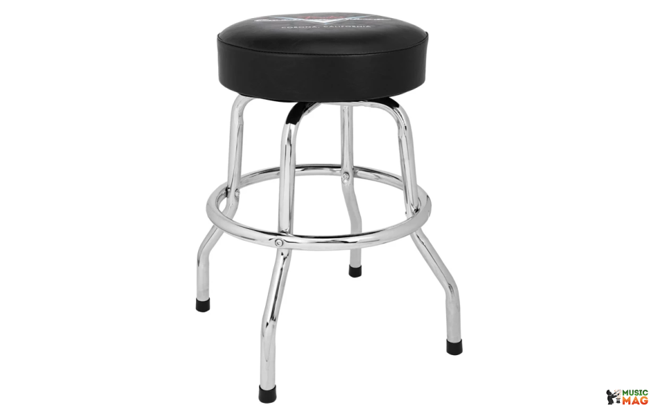 FENDER 24" CUSTOM SHOP CHEVRON LOGO BARSTOOL, BLACK/CHROME