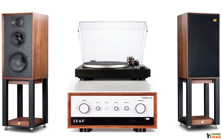 Leak Stereo 130 + Wharfedale Linton Antique Walnut with Stands + Dual CS 518