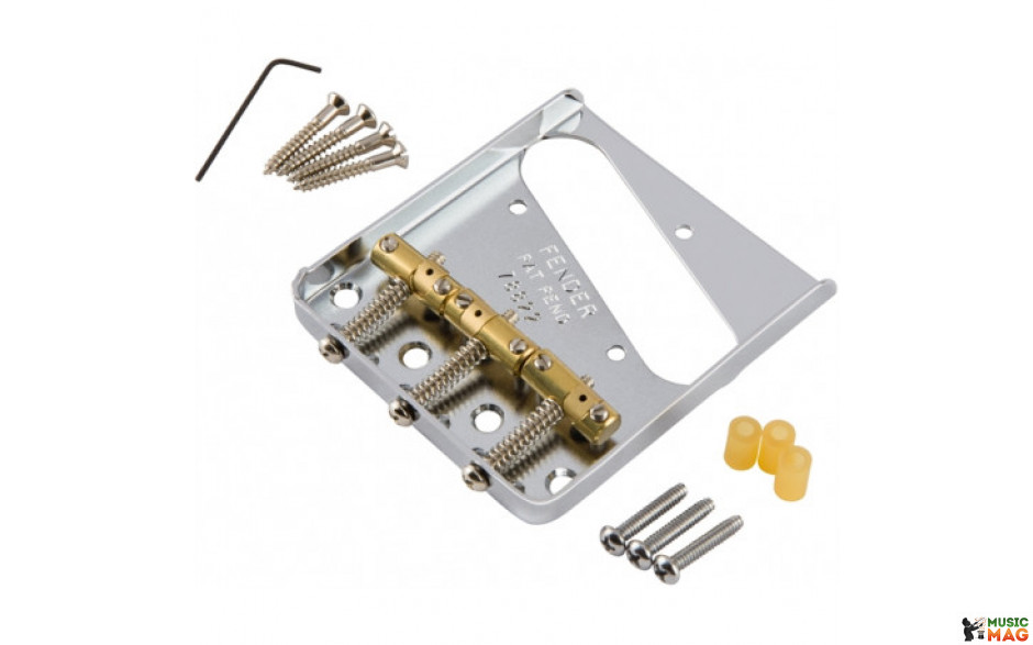 FENDER BRIDGE ASSEMBLY FOR AMERICAN VINTAGE HOT ROD TELECASTER WITH COMPENSATED BRASS SADDLES NICKEL