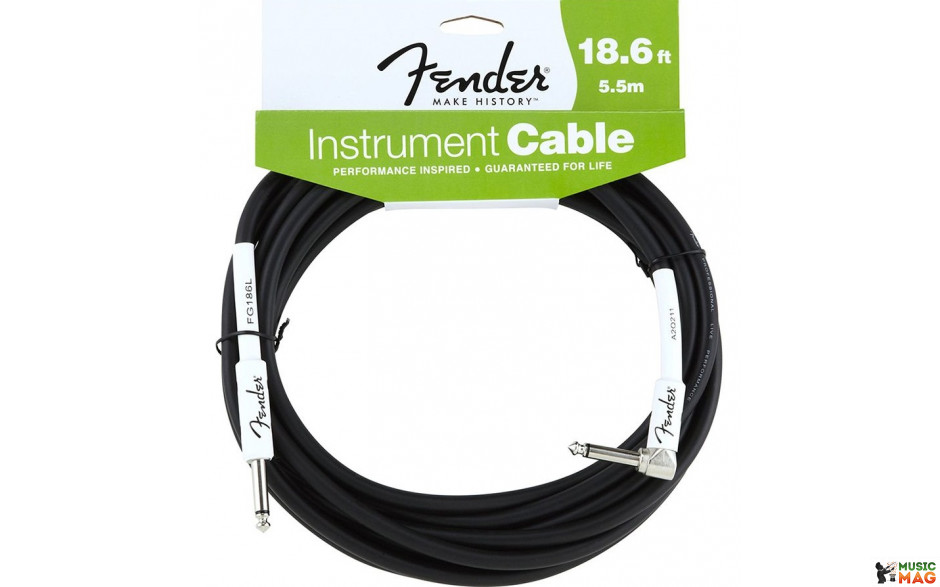 FENDER PERFORMANCE INSTRUMENT CABLE 18,6 BK ANGLED