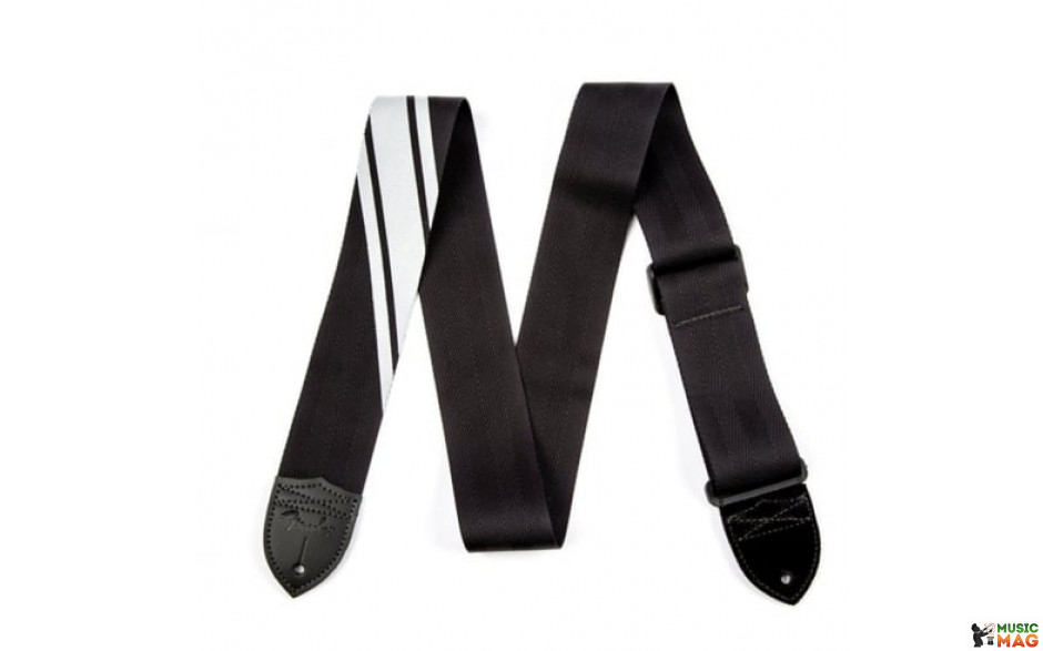 FENDER STRAP COMPETITION STRIPE BLACK AND SILVER