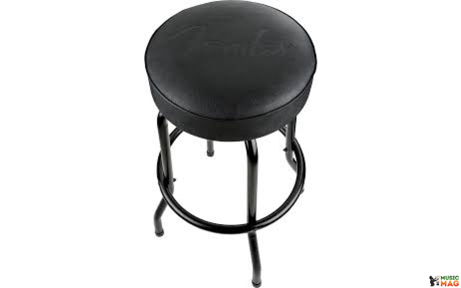 FENDER 30" EMBOSSED BLACK LOGO BARSTOOL, BLACK
