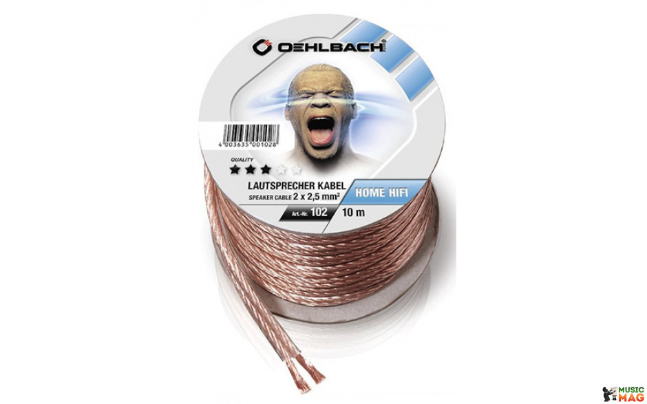 OEHLBACH Speaker Wire SP-25/1000 2x2,50mm clear spool, 10 м.