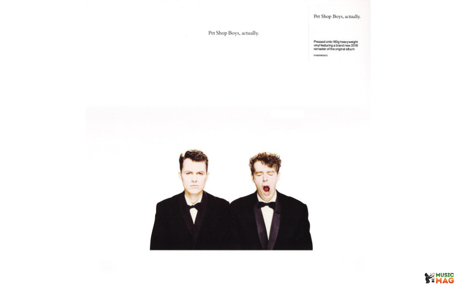 PET SHOP BOYS - ACTUALLY 1987/2018 (0190295832612, 180 gm.) PARLOPHONE/EU MINT (0190295832612)