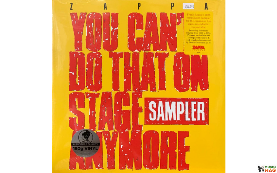 Frank Zappa - You Can"t Do That On Stage Anymore 2 Lp Set 1988/2020 (zr1742, Yellow/red) Zappa/usa M (0824302174210)