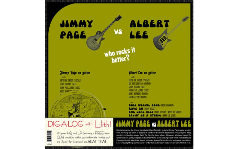 JIMMY PAGE - JIMMY PAGE VS ALBERT LEE, LP&CD 1968/2012 (LR342, 180 gm.) LILITH RECORDS/EU, MINT (0889397703424)