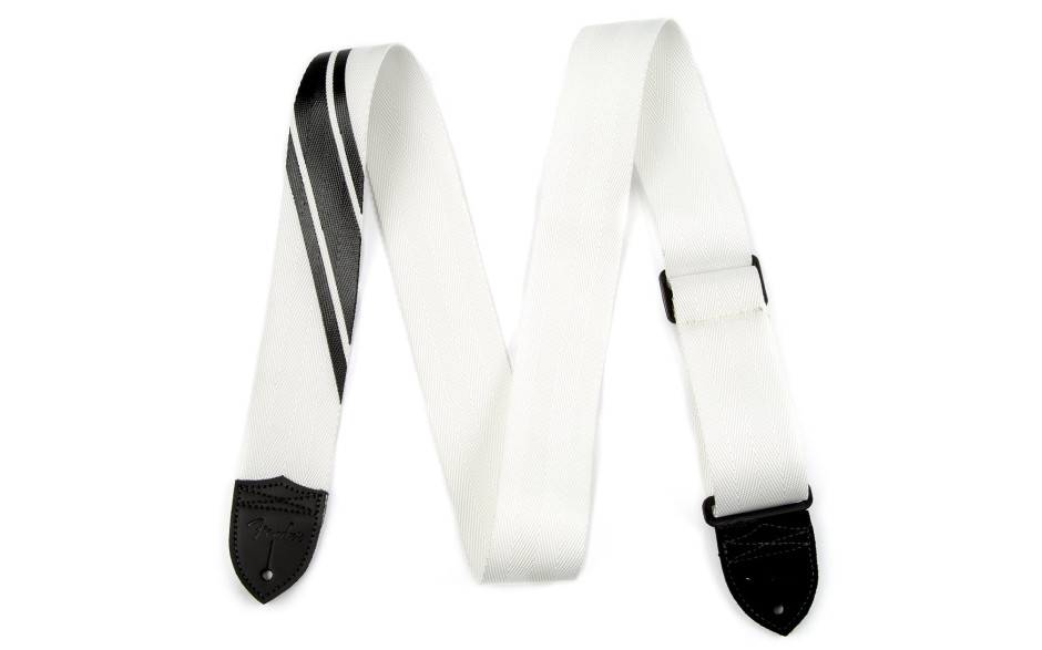 FENDER STRAP COMPETITION STRIPE WHITE AND BLACK