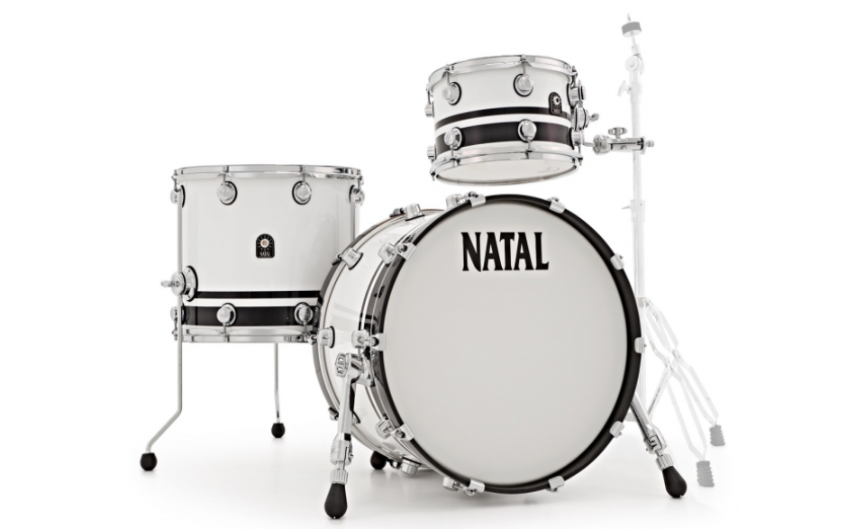 NATAL DRUMS CAFE RACER PIANO WHITE BLACK SPARKLE DOUBLE SPLIT