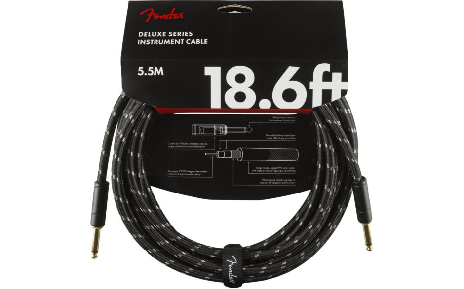 FENDER CABLE DELUXE SERIES 18.6' BLACK TWEED