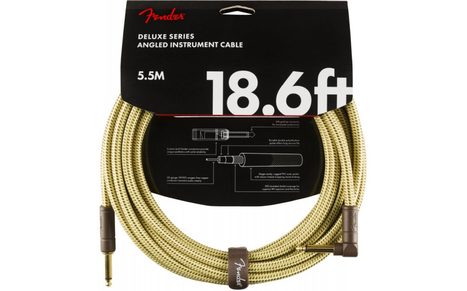 FENDER CABLE DELUXE SERIES 18.6' ANGLED TWEED