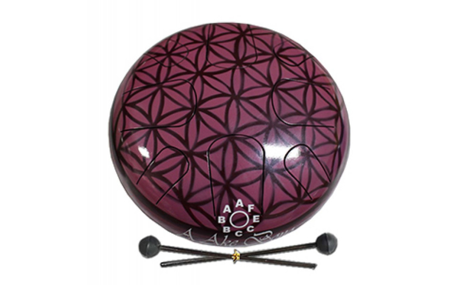 PALM PERCUSSION METAL TONGUE DRUM 8 LEAFS MAROON