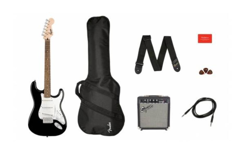 SQUIER by FENDER STRATOCASTER PACK LR BLACK GIG BAG 10G - 230V EU
