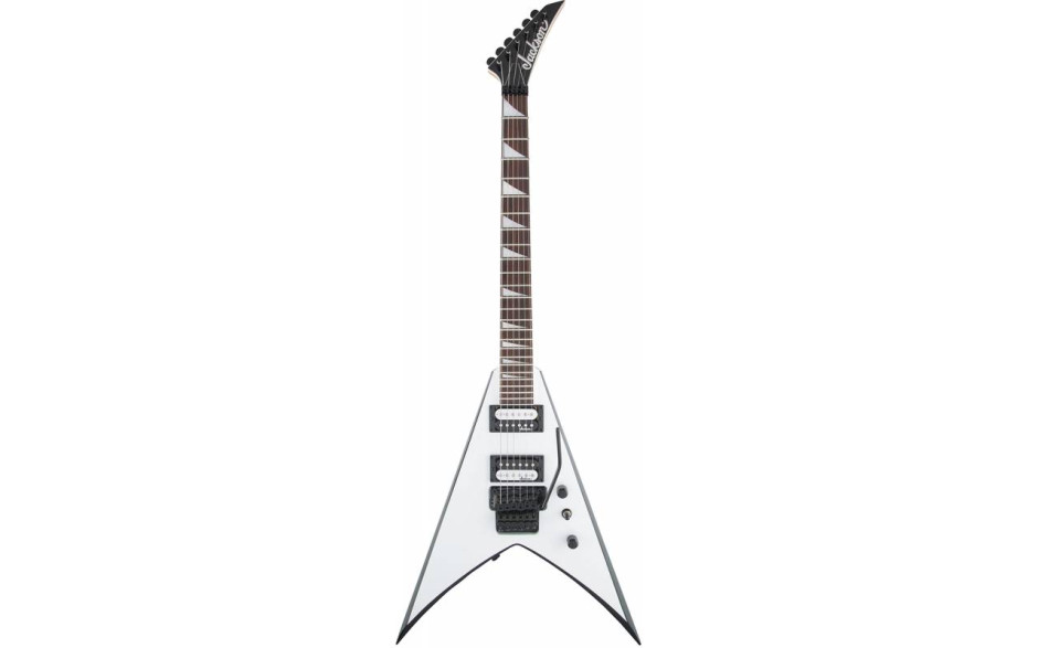 JACKSON JS32 AH KING V WHITE WITH BLACK BEVELS