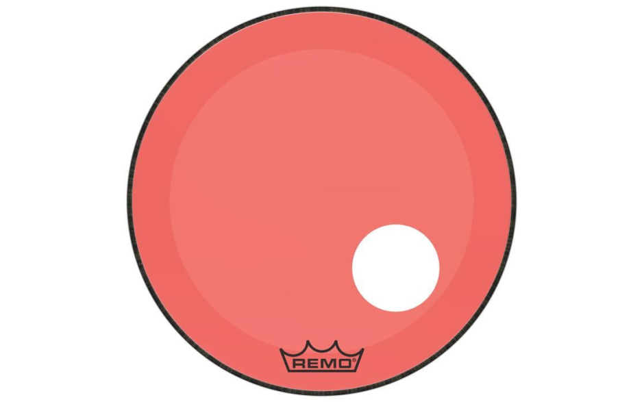 REMO POWERSTROKE3 22" COLORTONE RED WITH 5" OFFSET HOLE