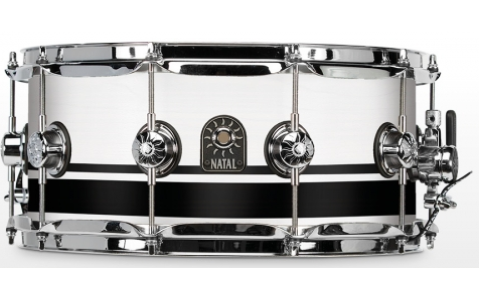 NATAL DRUMS CAFE RACER SNARE 14x6.5 PIANO WHITE BLACK SPARKLE DOUBLE SPLIT
