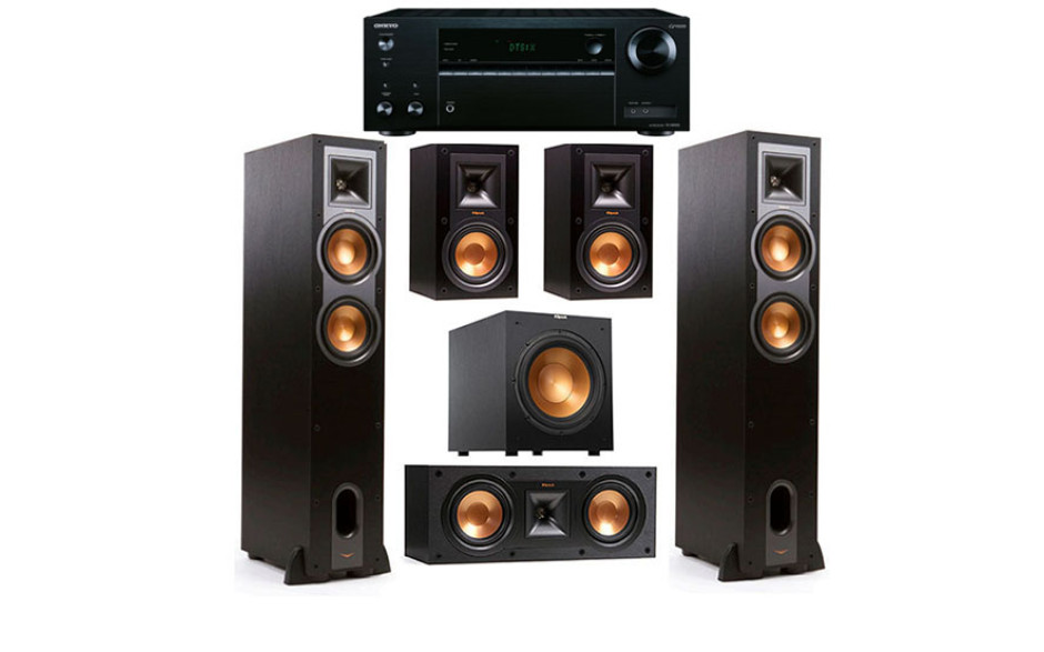 Onkyo TX-NR575E + set 5.1 Klipsch R-24F/14m/25c/10sw
