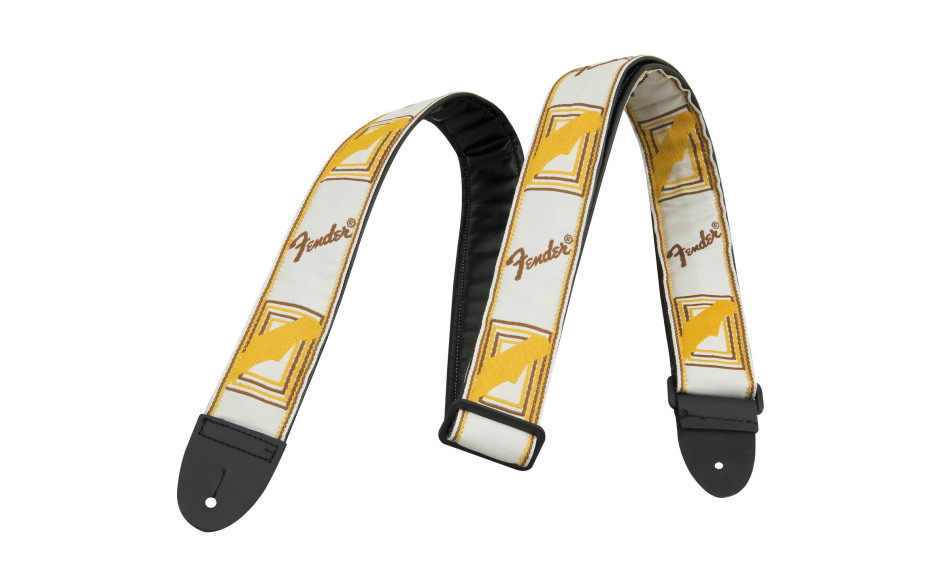 Fender 2" MONOGRAMMED WHITE/BROWN/YELLOW STRAP