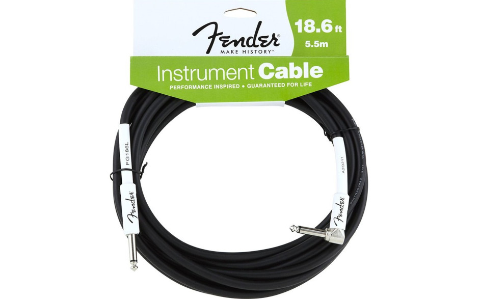 FENDER PERFORMANCE INSTRUMENT CABLE 18,6 BK ANGLED