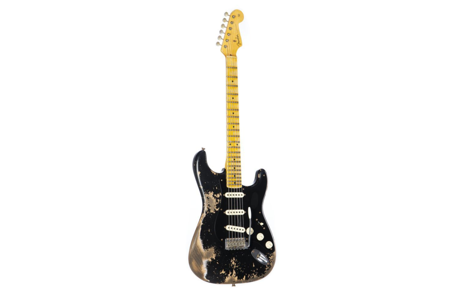 FENDER CUSTOM SHOP LIMITED EDITION POBLANO STRATOCASTER SUPER HEAVY RELIC AGED BLACK