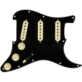 FENDER PRE-WIRED STRAT PICKGUARD ORIGINAL '57/'62 SSS BLACK