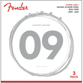 FENDER SUPER 250L NICKEL-PLATED STEEL GUITAR STRINGS - 3 PACK