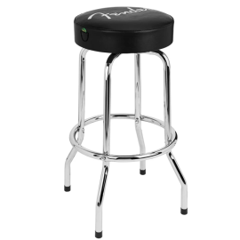 FENDER 30" SPAGHETTI LOGO PICK POUCH BARSTOOL, BLACK AND CHROME