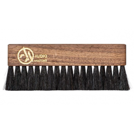 Audio Anatomy Walnut Wood Brush With Antistatic Goat And Nylon Fiber - Deluxe Dry & Wet Cleaning