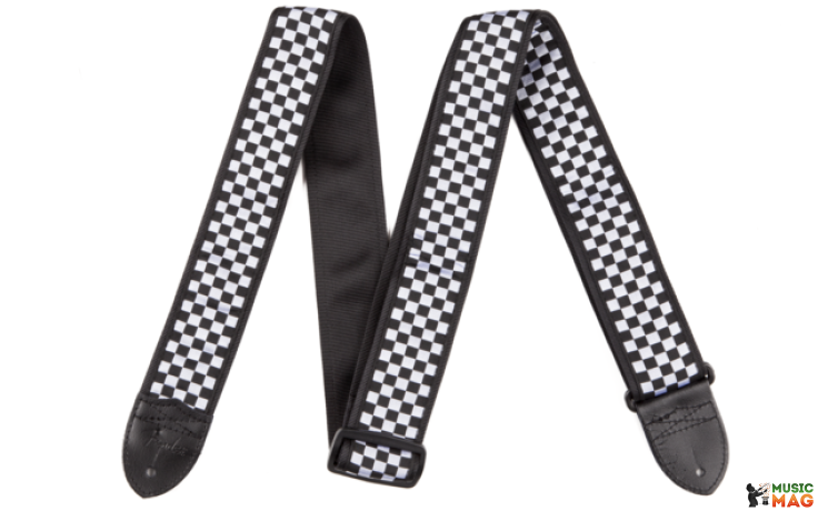 FENDER 2' NYLON CHECKER BOARD STRAP BLACK/WHITE