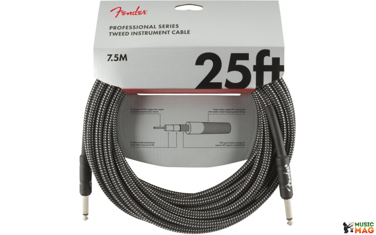 FENDER CABLE PROFFESIONAL SERIES 25' GREY TWEED