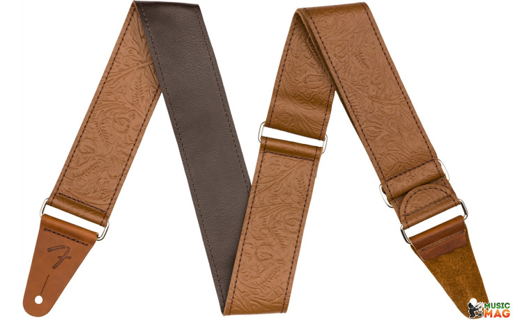 FENDER 2" TOOLED LEATHER STRAP BROWN