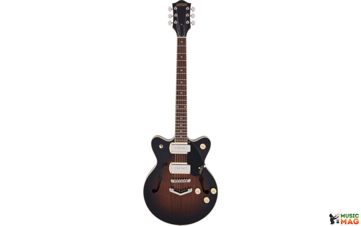 GRETSCH G2655-P90 STREAMLINER CENTER BLOCK JR. DOUBLE-CUT P90 WITH V-STOPTAIL BROWNSTONE