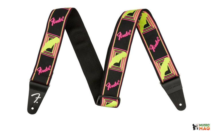 FENDER STRAP NEON MONOGRAMMED GREEN ORANGE